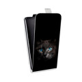 Дизайнерский вертикальный чехол-книжка для LG G3 (Dual-LTE) Кот в темноте