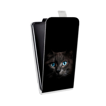 Дизайнерский вертикальный чехол-книжка для Realme 5 Pro Кот в темноте (на заказ)