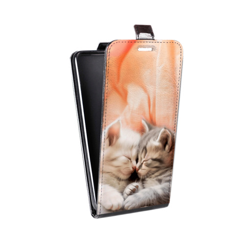 Дизайнерский вертикальный чехол-книжка для HTC Desire 200 Котята