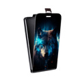 Дизайнерский вертикальный чехол-книжка для HTC Desire 601 Волк ночной