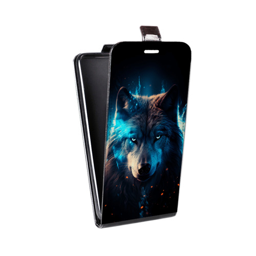 Дизайнерский вертикальный чехол-книжка для HTC Desire 601 Волк ночной