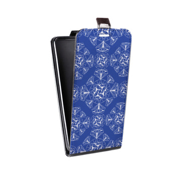 Дизайнерский вертикальный чехол-книжка для Alcatel One Touch Pop D5 Ослепительная синева (на заказ)