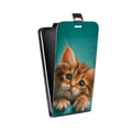 Дизайнерский вертикальный чехол-книжка для HTC Desire 601 котенок