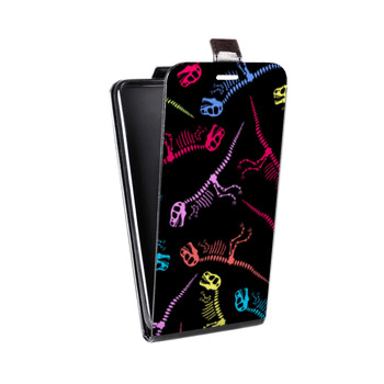 Дизайнерский вертикальный чехол-книжка для Samsung Galaxy Note 2 Узоры динозавров (на заказ)