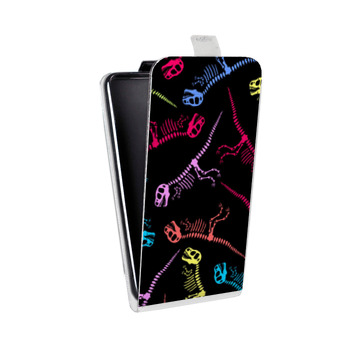 Дизайнерский вертикальный чехол-книжка для HTC U12 Plus Узоры динозавров (на заказ)