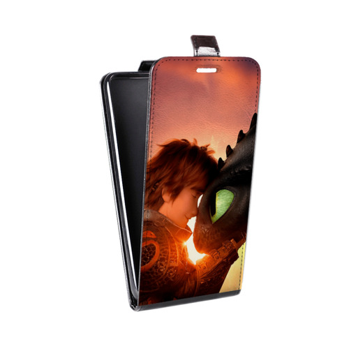 Дизайнерский вертикальный чехол-книжка для HTC Desire 601 Как приручить дракона