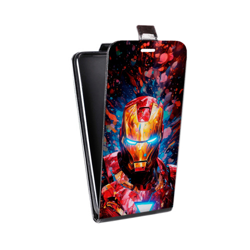 Дизайнерский вертикальный чехол-книжка для HTC Desire 601 Железный человек Ironman