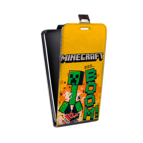 Дизайнерский вертикальный чехол-книжка для ZTE Blade A510 Майнкрафт Minecraft