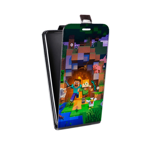 Дизайнерский вертикальный чехол-книжка для HTC Desire 601 Майнкрафт Minecraft