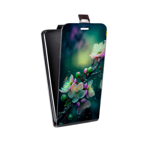 Дизайнерский вертикальный чехол-книжка для HTC Desire 601 Цветы и мрамор