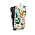 Дизайнерский вертикальный чехол-книжка для HTC Desire 601 Цветы паттерн