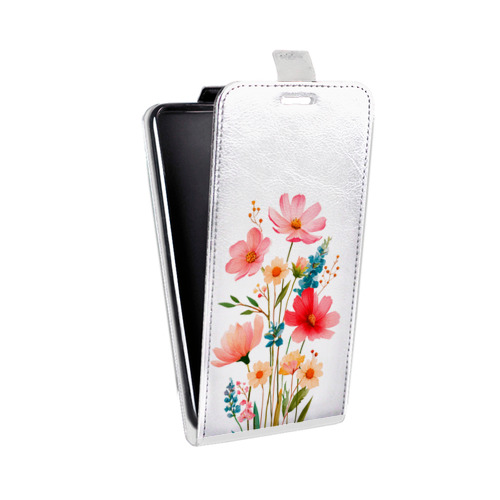 Дизайнерский вертикальный чехол-книжка для HTC Desire 601 Цветы