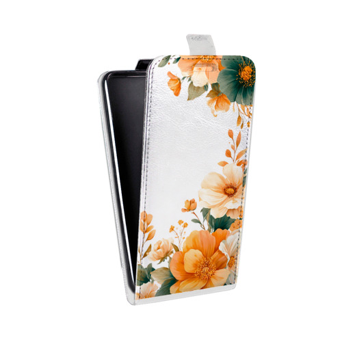 Дизайнерский вертикальный чехол-книжка для HTC Desire 601 Цветы принт