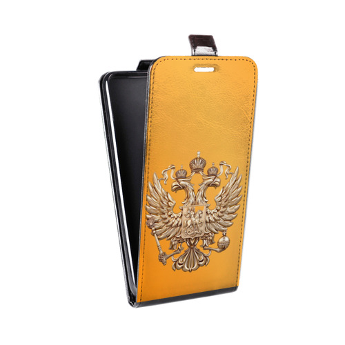 Дизайнерский вертикальный чехол-книжка для HTC Desire 601 Герб Флаг России