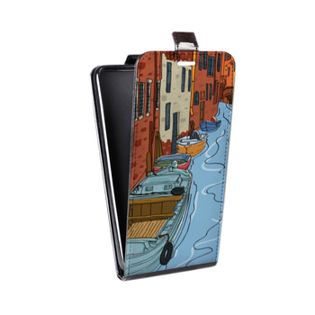 Дизайнерский вертикальный чехол-книжка для Iphone 7 Столичные зарисовки (на заказ)