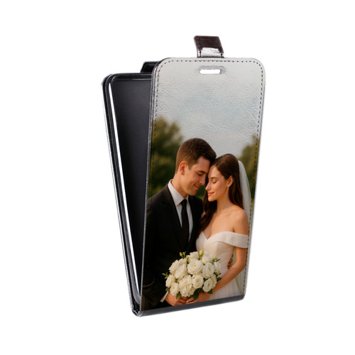 Дизайнерский вертикальный чехол-книжка для HTC Desire 601 со своим фото