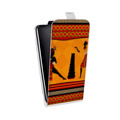 Дизайнерский вертикальный чехол-книжка для HTC Desire 601 Африканские танцы