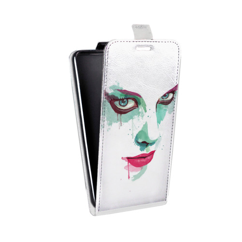 Дизайнерский вертикальный чехол-книжка для HTC Desire 601 Акварельные лица