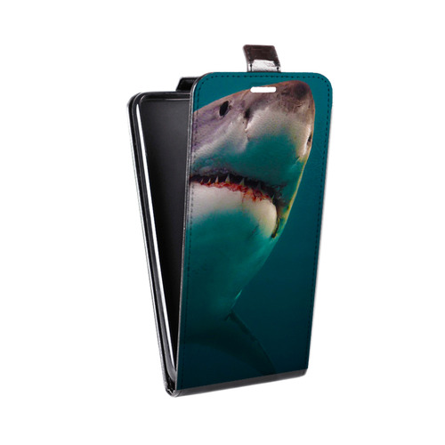 Дизайнерский вертикальный чехол-книжка для Samsung Galaxy Core Акулы