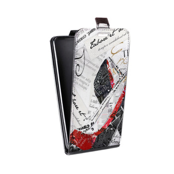 Дизайнерский вертикальный чехол-книжка для Alcatel One Touch Pop D5 Мода коллажа (на заказ)