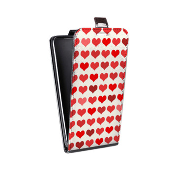 Дизайнерский вертикальный чехол-книжка для Alcatel One Touch Pop D5 Сердечные узоры (на заказ)