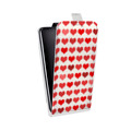 Дизайнерский вертикальный чехол-книжка для HTC Desire 601 Сердечные узоры