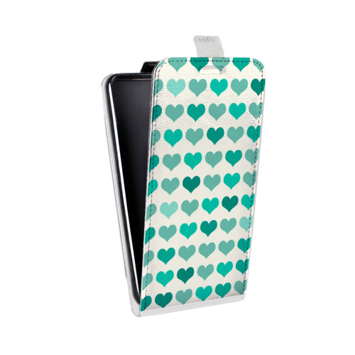 Дизайнерский вертикальный чехол-книжка для HTC Desire 601 Сердечные узоры