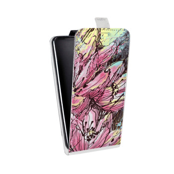 Дизайнерский вертикальный чехол-книжка для Iphone Xs Max Цветочные мазки (на заказ)