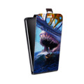 Дизайнерский вертикальный чехол-книжка для Samsung Galaxy Ace 4 Акулы