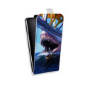 Дизайнерский вертикальный чехол-книжка для HTC Desire Eye Акулы