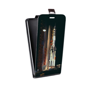 Дизайнерский вертикальный чехол-книжка для HTC One Mini Космодром (на заказ)