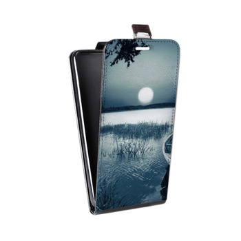 Дизайнерский вертикальный чехол-книжка для Iphone 7 Луна (на заказ)
