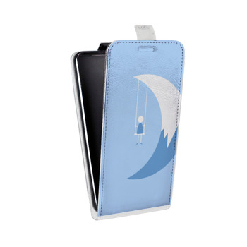 Дизайнерский вертикальный чехол-книжка для Alcatel One Touch Pop D5 Луна (на заказ)