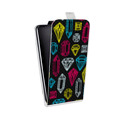 Дизайнерский вертикальный чехол-книжка для LG X Style Яркие алмазы