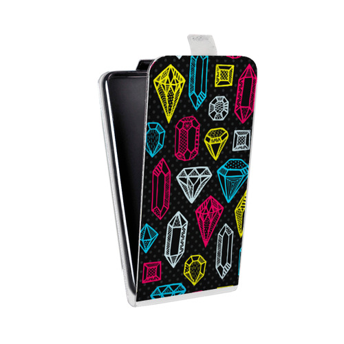 Дизайнерский вертикальный чехол-книжка для HTC Desire 601 Яркие алмазы