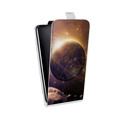 Дизайнерский вертикальный чехол-книжка для Samsung Galaxy Core Планеты