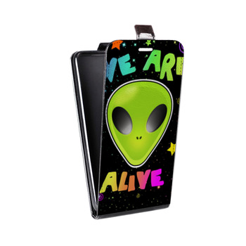 Дизайнерский вертикальный чехол-книжка для Alcatel One Touch Pop D5 Яркие инопланетяне (на заказ)