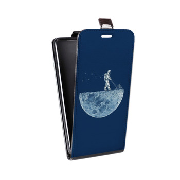 Дизайнерский вертикальный чехол-книжка для Samsung Galaxy Note 5 Космонавт (на заказ)