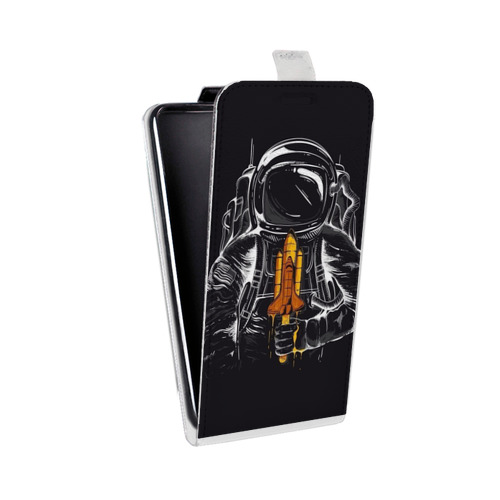 Дизайнерский вертикальный чехол-книжка для LG K10 (2017) Космонавт