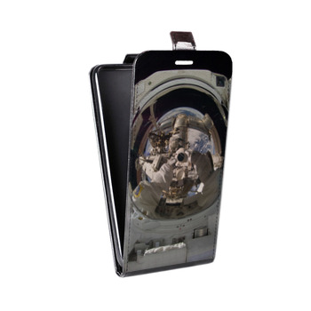 Дизайнерский вертикальный чехол-книжка для Iphone 7 Космонавт (на заказ)
