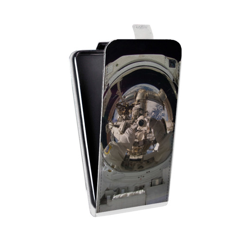 Дизайнерский вертикальный чехол-книжка для LG K10 (2017) Космонавт