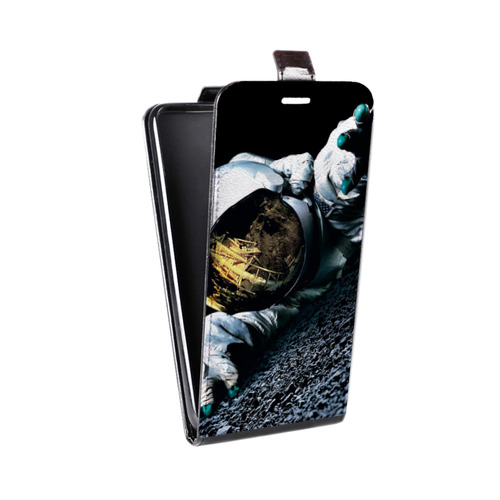 Дизайнерский вертикальный чехол-книжка для Iphone 5c Космонавт