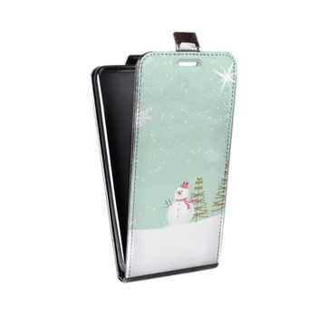 Дизайнерский вертикальный чехол-книжка для Samsung Galaxy S8 Plus Снеговики (на заказ)