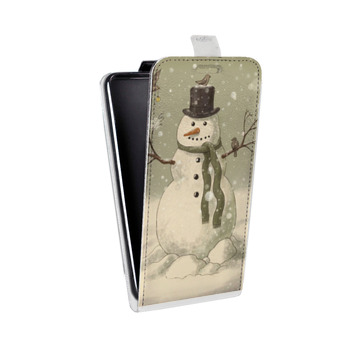 Дизайнерский вертикальный чехол-книжка для Samsung Galaxy S6 Edge Снеговики (на заказ)