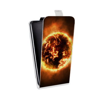 Дизайнерский вертикальный чехол-книжка для Huawei P10 Солнце (на заказ)