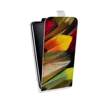 Дизайнерский вертикальный чехол-книжка для LG K7 Перья (на заказ)