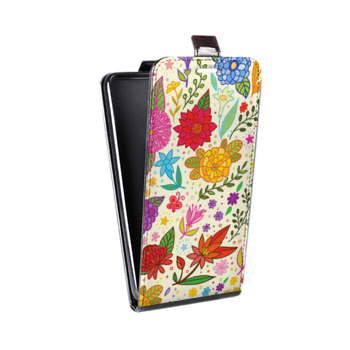 Дизайнерский вертикальный чехол-книжка для HTC One Mini Цветочные мотивы (на заказ)