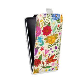Дизайнерский вертикальный чехол-книжка для Sony Xperia Z3+ Цветочные мотивы (на заказ)