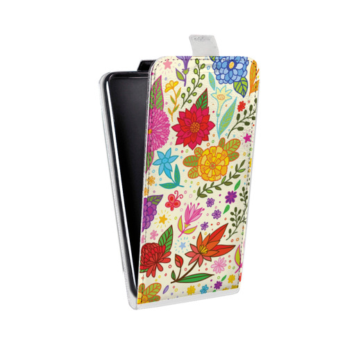 Дизайнерский вертикальный чехол-книжка для Iphone x10 Цветочные мотивы