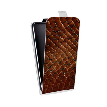Дизайнерский вертикальный чехол-книжка для Iphone 5s Кожа змей (на заказ)